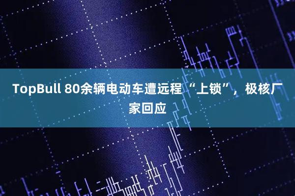 TopBull 80余辆电动车遭远程 “上锁”,极核厂家回应