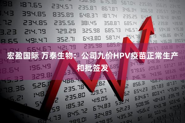 宏盈国际 万泰生物：公司九价HPV疫苗正常生产和批签发